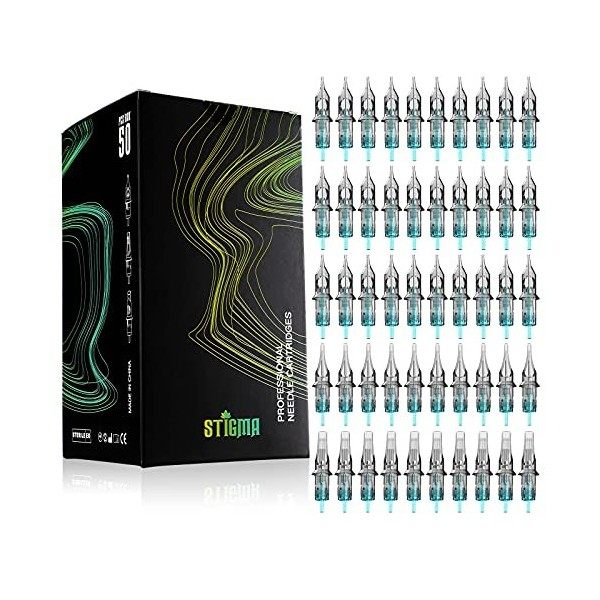 STIGMA Aiguilles de Cartouche de Tatouage 12 1203RL、1205RL、1207RL、OF1209RM、OF1215RM Norme Aiguilles de Tatouage Jetable av Ta...