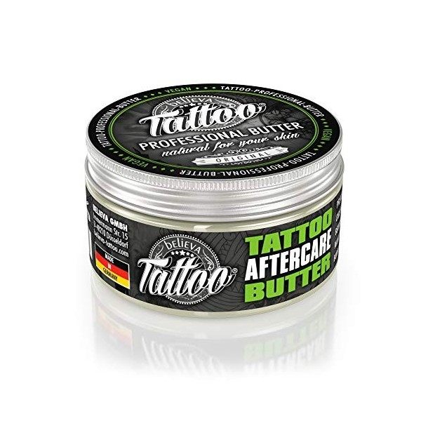 Believa Tattoo Professional Butter - Crème de Soin végétalienne pour Tatouage - 100ml Tatouage