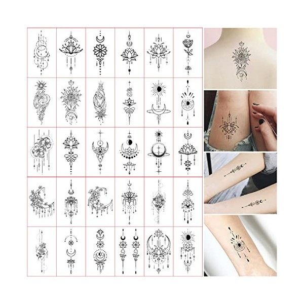 Fezf 30 Tatouages ​​Temporaires Autocollants de Tatouage Amovibles Autocollants de Tatouage Tatouages ​​Temporaires Autocolla