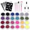 Kit Tatouage Paillettes, Kastiny Tatouages Temporaires de Maquillage Peintures avec 24 paillettes de Couleurs, Motif Dautoco