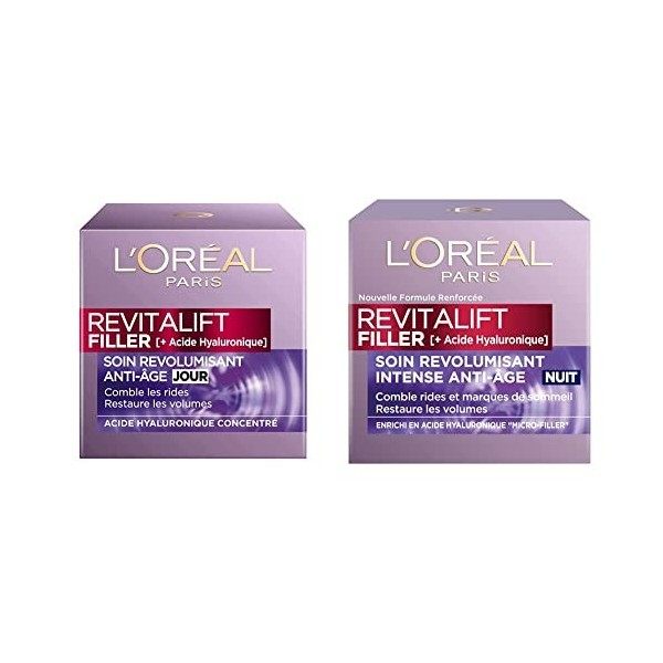 LOréal Paris - Revitalift Filler - Soin Anti-Âge Revolumisant - Crème de Jour Anti-Rides & Volume - 50 ml & Revitalift - Fil ...