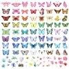 100pcs Tatouage Temporaire Papillon, Tatouage Temporaire Femme Papillon Tatouage Papillon Fleur Femme Colorés Imperméables po