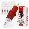 WARRIOR RED Cartouches et daiguilles de Tatouage Round Liner Tattoo Needle Cartridge Stérilisée Professionnelle 20 pièces en