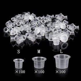 UPTATSUPPLY 300Pcs mixtes Gobelets pour Encre de Tatouage Caps Tatouage pour Tattoo Ink Fournitures Tattoo Ink Tatouage