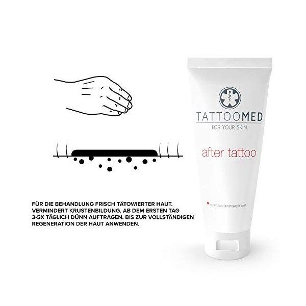 TattooMed Bundle Crème de Soin Médicinaux de Tatouage All In Care Protection des Tatouages/Couleurs de Tatouage avec Panthéon