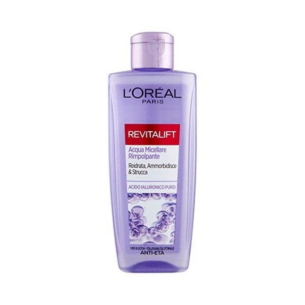 LOréal Paris Eau Micellaire Revitalift Remplisseur, Action Nettoyant Anti-Âge avec Acide Hyaluronique Pur, 200 ml Crème Jour ...