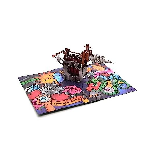 Carte Pop UP 3D pour les fans de tatouage Bon dachat original pour un cadeau danniversaire de tatouage Tatouage