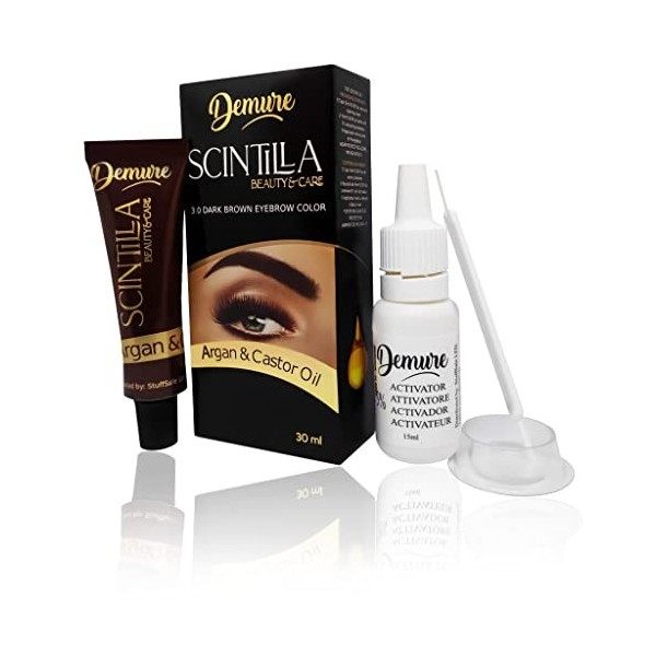 Kit de teinture pour sourcils Demure, formule professionnelle pour les sourcils - contient de lhuile dargan et de lhuile d