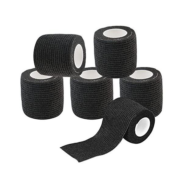 Tattoo Grip Cover - Rayyl 6Pcs Bande de bandage élastique auto-adhésive, Bande de poignée de tatouage jetable, Tube de poigné