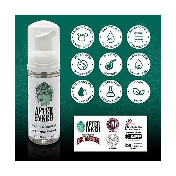 After Inked Savon nettoyant en mousse pour tatouage et piercing 48 g Tatouage