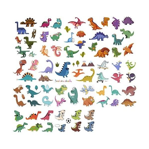 SAVITA Tatouages pour Dinosaures pour Enfants Garçons Filles, Plus de 150 pcs 26 Feuilles Autocollants imperméables de Tato