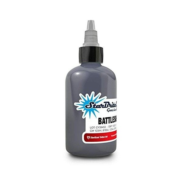 STARBRITE Tattoo Ink 1/2-oz -BATTLESHIP GRAY- Tattoo Supplies by Star Brite