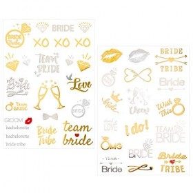 HOWAF 134 Tatouage EVJF, Team Bride Tatouages Éphémères Bride Tatouage Enterrement De Vie De Jeune Fille Accessoire Decoratio