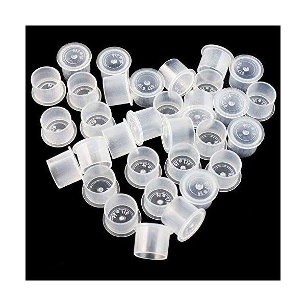 Capsules dencre de tatouage gobelets - SOTICA 300PCS 14 Moyen gobelets dencre de tatouage en plastique Microblading Maquil