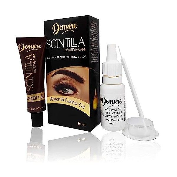 Kit de teinture pour sourcils Demure, formule professionnelle pour les sourcils - contient de lhuile dargan et de lhuile d