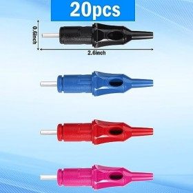 20pcs Aiguilles de Cartouche de Tatouage, Cartouches de Stylo à Bille de Tatouage Cartouche dAiguille Tatouage pour la Prati