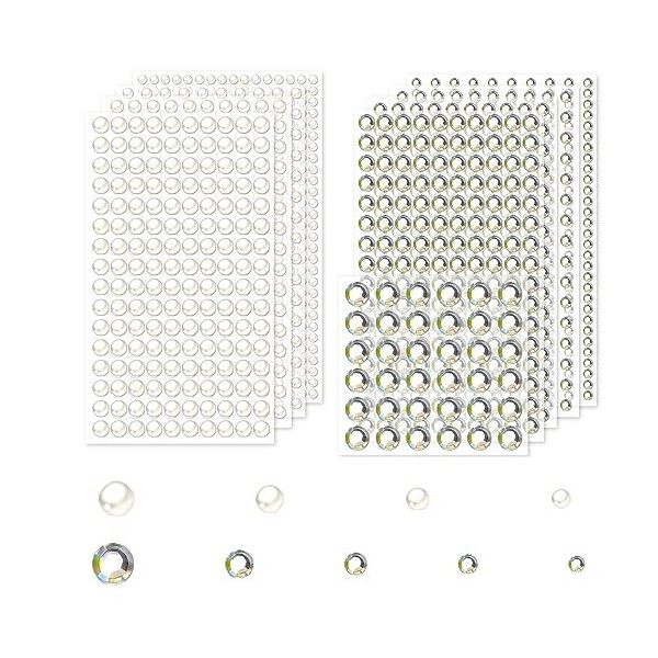 1896pcs Autocollants Bijoux, Autocollants de Perles de Diamant Visage Maquillage Gemmes Visage pour les Sacs dOngle de Corps