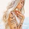 TIESOME Or Tatouages ​​Temporaires autocollants, 12 Feuilles Femmes Étanche Flash Paillettes Doré Tatouages ​​Fournitures De 