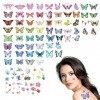 10 Feuilles Tatouage Temporaire PapillonM,Tatouage Papillon Tatouage Temporaire Femme pour enfants adultes hommes et femmes R