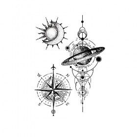 Tatouage Ephemere Soleil Lune Étanche Tatouage Temporaire Durable Hommes Et Femmes Tatouages ​​De Personnalité Tatouage