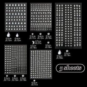 Zuroki Autocollants Strass Visage, 850 Pièces Gemmes Autocollants Paillettes Tatouages Temporaires pour Visage Yeux Corps Ong