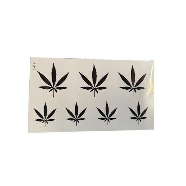 Fat-catz-copy-catz 1 feuille unisexe Weed Ganja Marijuana Cannabis Tatouages temporaires pour le visage et le corps Tatouage