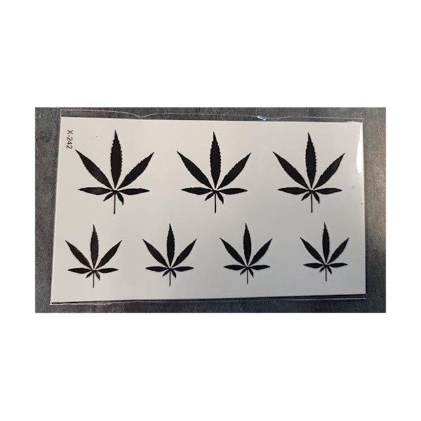 Fat-catz-copy-catz 1 feuille unisexe Weed Ganja Marijuana Cannabis Tatouages temporaires pour le visage et le corps Tatouage