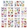 10 Feuilles Tatouage Temporaire Papillon, 102pcs Autocollants De Tatouage Papillon Coloré Tatouage Papillon pour Enfants Femm