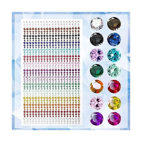 1223pcs pierres précieuses pour le visage, pierres précieuses pour le visage coller sur lautocollant de strass de diamants d