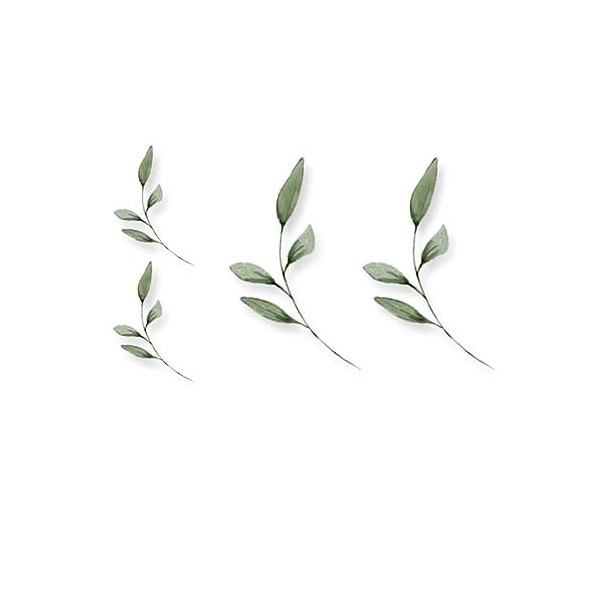 6 pcs Tatouage Ephemere Feuilles Branche De Tatouage Temporaire Branche DOlivier Simple Autocollant Petit Motif Frais Tatouage