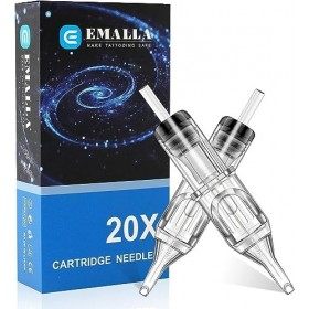Cartridges 5RL – Emalla Lot de 20 cartouches jetables rondes Liner 1005RL Aiguilles pour stylos de machine 0,30 mm Tatouage