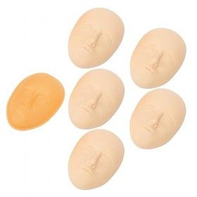 5 Pcs Silicone Tatouage Pratique Visage 3D Microblading Cosmétique Formation Faux Peaux avec Orange Peau Support Base Tatouage