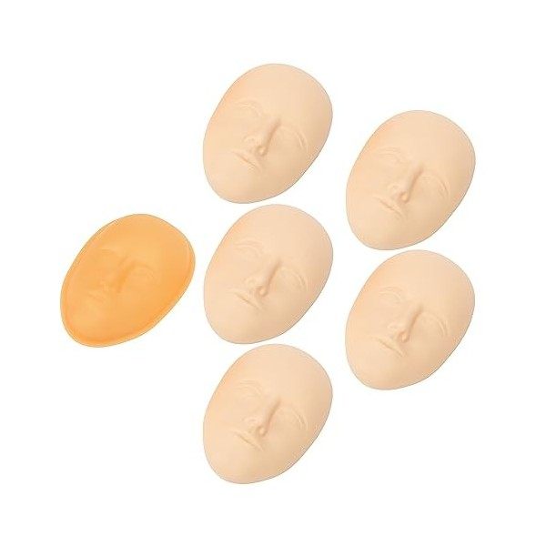 5 Pcs Silicone Tatouage Pratique Visage 3D Microblading Cosmétique Formation Faux Peaux avec Orange Peau Support Base Tatouage