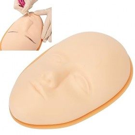 5 Pcs Silicone Tatouage Pratique Visage 3D Microblading Cosmétique Formation Faux Peaux avec Orange Peau Support Base