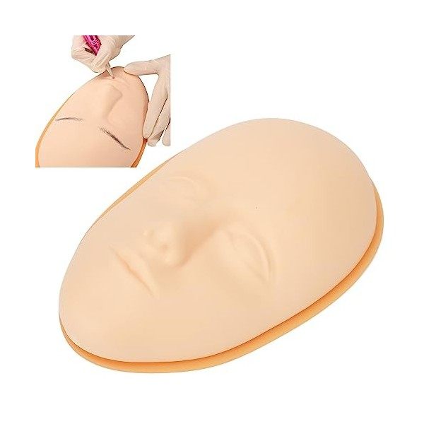 5 Pcs Silicone Tatouage Pratique Visage 3D Microblading Cosmétique Formation Faux Peaux avec Orange Peau Support Base Tatouage
