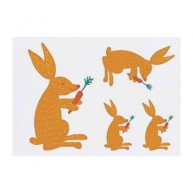 4 x Lapin à la Carotte tatouages temporaires TO00061632 Tatouage