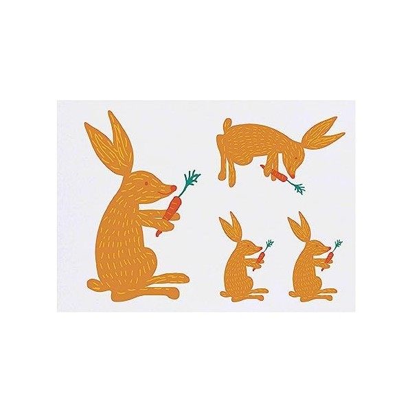 4 x Lapin à la Carotte tatouages temporaires TO00061632 Tatouage