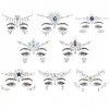 Paillettes pour le visage 8 Pcs Autocollant acrylique pour le visage Autocollant sourcils multicolore avec diamant Sticker po