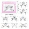 Paillettes pour le visage 8 Pcs Autocollant acrylique pour le visage Autocollant sourcils multicolore avec diamant Sticker po