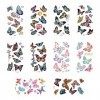 10 Feuilles/99pcs Tatouages Temporaires Papillon, Autocollants Tatouage Papillon Coloré Imperméable Tatouage Papillon Mignon 