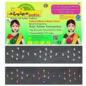 Stylesindia Jewel Tattoos Multi Color Stones and Pearl Beads Jewel Bindi Jewel Tattoos Fancy Bindis for Womens and Girls -27 