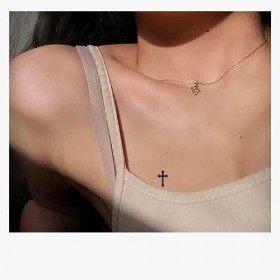 5 PCS Croix À Base De Plantes Faux Tatouage Autocollant Jus Étanche Petit Tatouage Conception Hommes Et Femmes Personnalité D