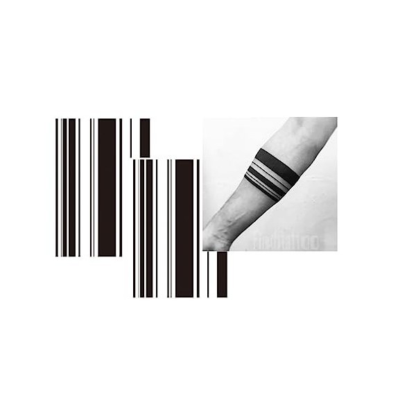 Lot de 2 bracelets de tatouage pour homme - Tatouage du bras - Faux tatouage 59P - 2 feuilles Tatouage