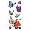 Fleurs de faux tatouages ​​,Tatouages ​​floraux imperméables de rose de papillon - Tatouages ​​papillon temporaires 3D pour f...