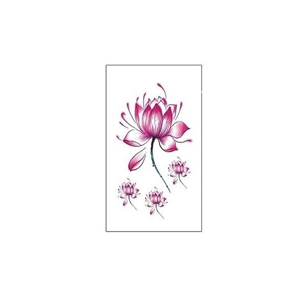 10 pcs Tatouage Ephemere Lotus Étanche Tatouage Temporaire Femme Simulation Fleur Petit Frais Clavicule Cheville Tatouage Aut