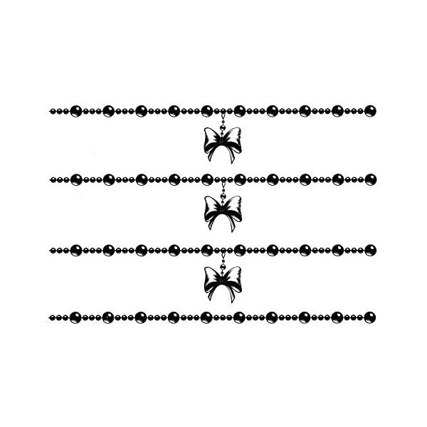 5 pcs Tatouage Ephemere Tatouage Temporaire Dessiné À La Main Noeud Noir Et Blanc Cheville Tatouage Temporaire Tatouage