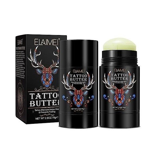 Crème de Tattoo Beurre de Tatouage, Baume De Tatouage pour Ancien Nouvel éclaircissant Hydratant Pour Tatouage, Pommade Cicat