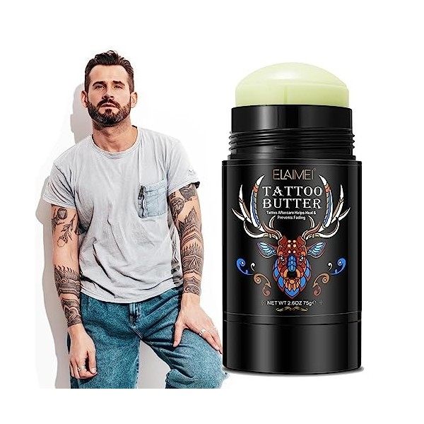 Crème de Tattoo Beurre de Tatouage, Baume De Tatouage pour Ancien Nouvel éclaircissant Hydratant Pour Tatouage, Pommade Cicat