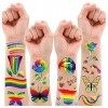 Leesgel Arc-en-ciel Tatouage Ephemere, 5 Feuilles Tatouage Temporaire Pride Accessoires pour Maquillage Pride, Maquillage Enf