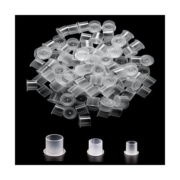 Capsules dencre de tatouage - Unihubys 300pcs gobelets dencre de tatouage mélangés Caps 9Small 13Médium 16Grandes cap